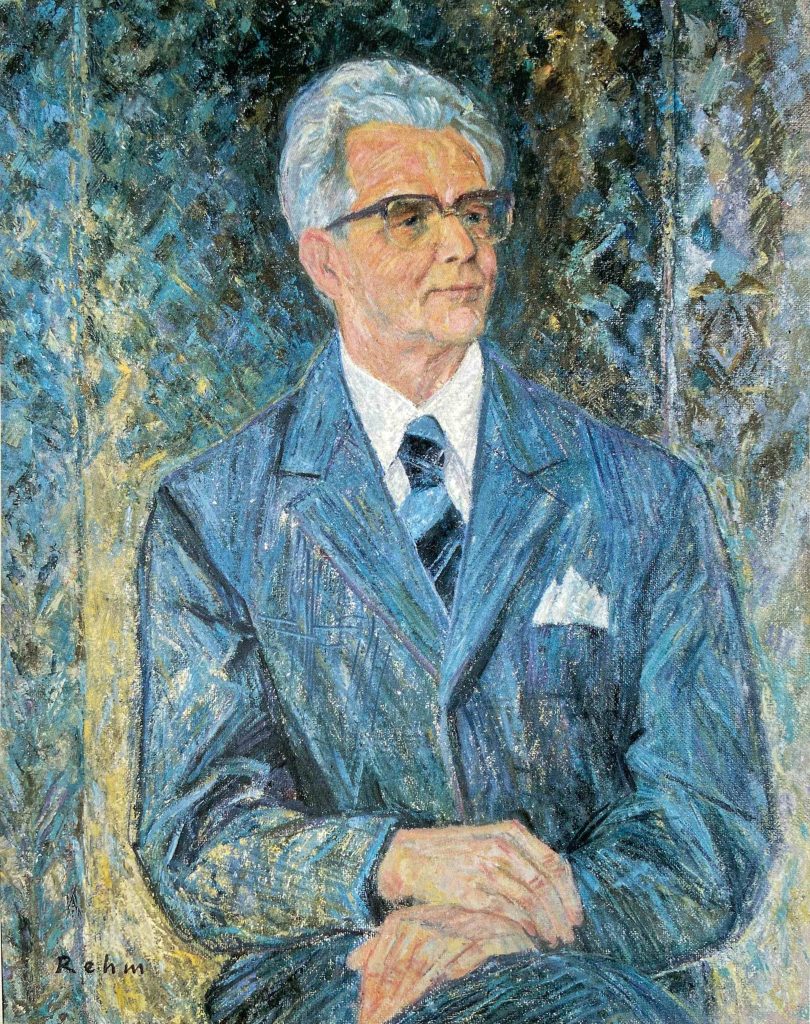 Portrait von Dir. Dr. St. Gruber, Ölbid von Helmut Rehm aus dem Jahre 1978