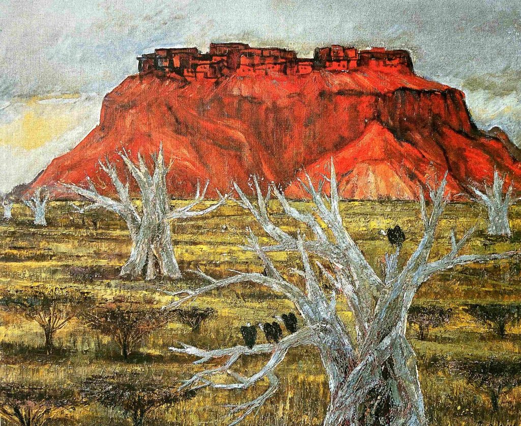 Der rote Berg im Sudan, Ölbild von Helmut Rehm aus dem Jahr 1960