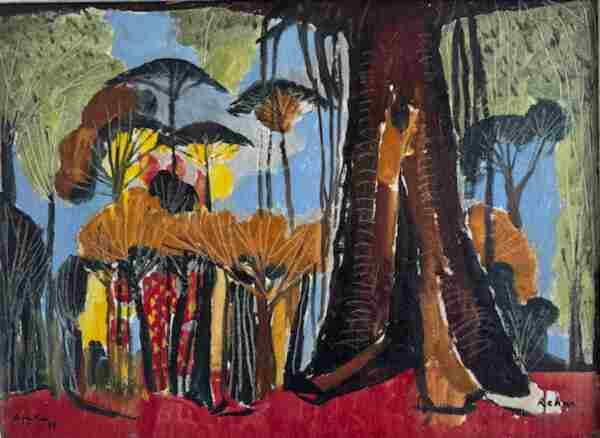 Wald in Afrika, Olbild von Helmut Rehm, 1955